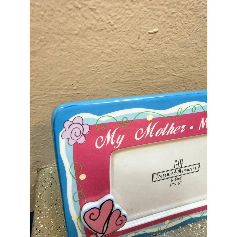 Ganz Treasured Memories My Mother My Friend Ceramic‎ 4x6 Picture Frame Pink Blue